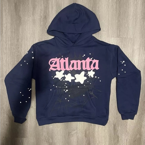 NAVY ATLANTA SPIDER HOODIE SIZE M SHIPPING READY 🚛💨